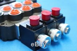 Hydraulic Bank Motor 3 Spool Bank Solenoid Control Valve 50 Lpm 12v