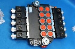 Hydraulic Bank Motor 5 Spool Bank Solenoid Control Valve 50 Lpm 12 V