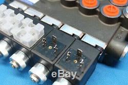 Hydraulic Bank Motor 5 Spool Valves 50l/min Electric 12v + Control Panel