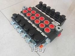 Hydraulic Bank Motor 6 Spool Bank Solenoid Control Valve 50 Lpm 12v