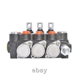 Hydraulic Control 3 Spool Valve Double Acting 13 GPM 3600 PSI SAE Ports