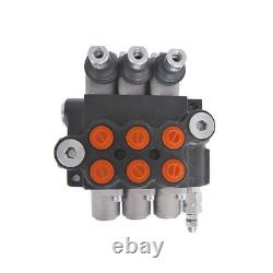 Hydraulic Control 3 Spool Valve Double Acting 13 GPM 3600 PSI SAE Ports