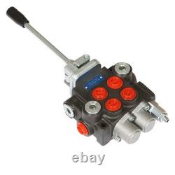 Hydraulic Control Valve 2 Spool 11GPM Double Acting with Conversion Plug