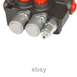 Hydraulic Control Valve 2 Spool 11GPM Double Acting with Conversion Plug
