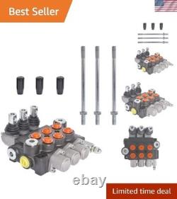 Hydraulic Control Valve 3 Spool 13GPM 3600PSI SAE Ports for Small Tractors Lo