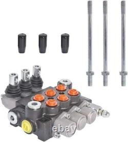 Hydraulic Control Valve 3 Spool 13GPM 3600PSI SAE Ports for Small Tractors Lo