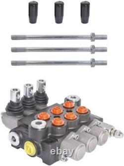 Hydraulic Control Valve 3 Spool 13GPM 3600PSI SAE Ports for Small Tractors Lo