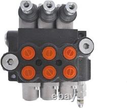 Hydraulic Control Valve 3 Spool 13GPM 3600PSI SAE Ports for Small Tractors Lo