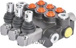 Hydraulic Control Valve 3 Spool 13GPM 3600PSI SAE Ports for Small Tractors Lo