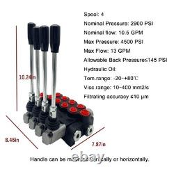 Hydraulic Control Valve 4 Spool Hand Directional for Tractors Loaders 13 GPM