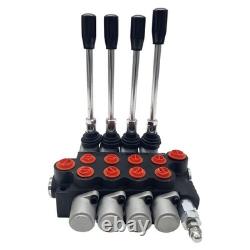 Hydraulic Control Valve 4 Spool Hand Directional for Tractors Loaders 13 GPM