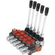Hydraulic Control Valve, 5 Spool 13 GPM 3600 PSI SAE Ports, Double Acting Hyd