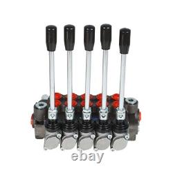 Hydraulic Control Valve, 5 Spool 13 GPM 3600 PSI SAE Ports, Double Acting Hyd