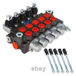 Hydraulic Control Valve, 5 Spool 13 GPM 3600 PSI SAE Ports, Double Acting Hyd