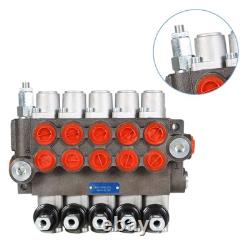 Hydraulic Control Valve, 5 Spool 13 GPM 3600 PSI SAE Ports, Double Acting Hyd