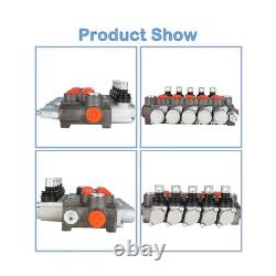 Hydraulic Control Valve, 5 Spool 13 GPM 3600 PSI SAE Ports, Double Acting Hyd