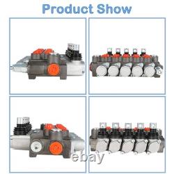 Hydraulic Control Valve, 5 Spool 13 GPM 3600 PSI SAE Ports, Double Acting Hyd