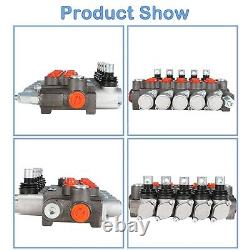 Hydraulic Control Valve, 5 Spool 13 GPM 3600 PSI SAE Ports, Double Acting Hyd