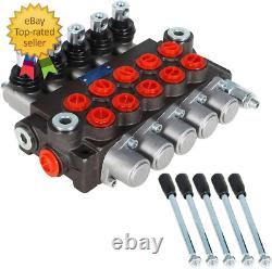 Hydraulic Control Valve, 5 Spool 13 GPM 3600 PSI SAE Ports, Double Acting Hydrau