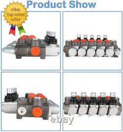 Hydraulic Control Valve, 5 Spool 13 GPM 3600 PSI SAE Ports, Double Acting Hydrau