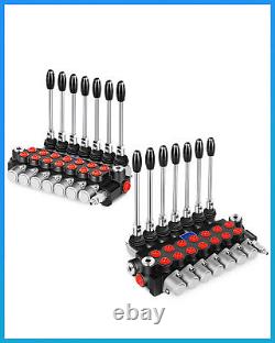 Hydraulic Control Valve 7 Spool 15 GPM Ports Adjustable Relief Lever 3600 PSI