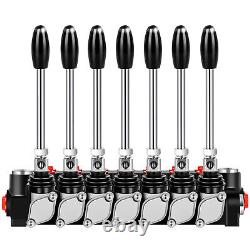 Hydraulic Control Valve 7 Spool 15 GPM Ports Adjustable Relief Lever 3600 PSI
