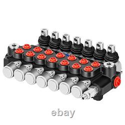 Hydraulic Control Valve 7 Spool 15 GPM Ports Adjustable Relief Lever 3600 PSI