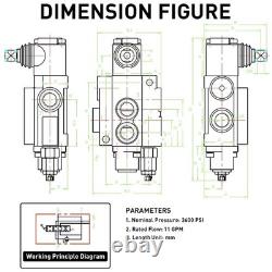 Hydraulic Control Valve Directional 1 Spool 11 GPM Joystick Industrial Heavy
