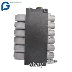 Hydraulic Control Valve Double Acting 13 GPM 3600PSI SAE Ports 6 Spool