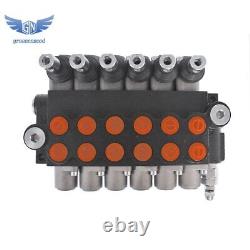 Hydraulic Control Valve Double Acting 13 GPM 3600 PSI SAE Ports 6 Spool