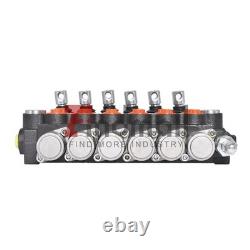 Hydraulic Control Valve Double Acting 13 GPM 3600 PSI SAE Ports 6 Spool