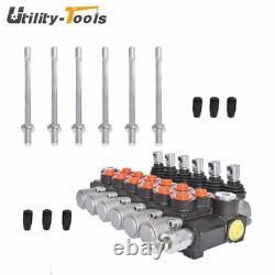 Hydraulic Control Valve Double Acting 3600 PSI SAE Ports 6 Spool 13 GPM