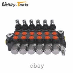 Hydraulic Control Valve Double Acting 3600 PSI SAE Ports 6 Spool 13 GPM