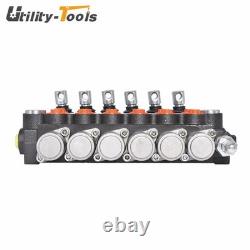 Hydraulic Control Valve Double Acting 3600 PSI SAE Ports 6 Spool 13 GPM