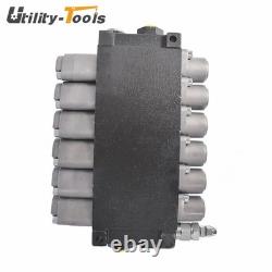 Hydraulic Control Valve Double Acting 3600 PSI SAE Ports 6 Spool 13 GPM Hydraulic Control Valve Double Acting 3600 PSI SAE Ports 6 Spool 13 GPM