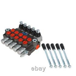 Hydraulic Control Valve Double Acting 5 Spool 13 GPM 3600 PSI SAE Ports