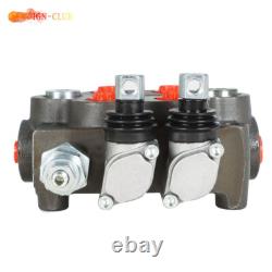 Hydraulic Control Valve Tractor 2 Spool 25GPM BSPP With Conversion Plug