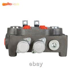 Hydraulic Control Valve Tractor 2 Spool 25GPM BSPP With Conversion Plug