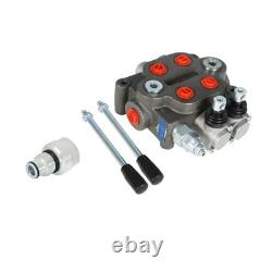 Hydraulic Control Valve Tractor BSPP 25GPM 2 Spool With Conversion Plug