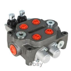 Hydraulic Control Valve Tractor BSPP 25GPM 2 Spool With Conversion Plug