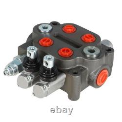 Hydraulic Control Valve Tractor BSPP 25GPM 2 Spool With Conversion Plug