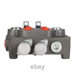 Hydraulic Control Valve Tractor BSPP 25GPM 2 Spool With Conversion Plug