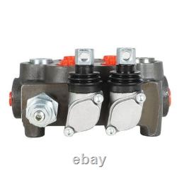 Hydraulic Control Valve Tractor BSPP 25GPM 2 Spool With Conversion Plug