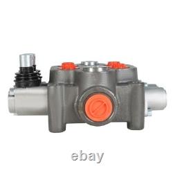 Hydraulic Control Valve Tractor BSPP 25GPM 2 Spool With Conversion Plug