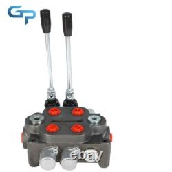 Hydraulic Control Valve Tractor BSPP 2 Spool 25GPM With Conversion Plug