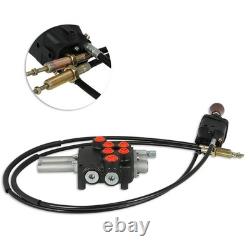 Hydraulic Control Valve with2 Spool Valve 80lpm/ 21gpm & 2 Cables Remote Joystick