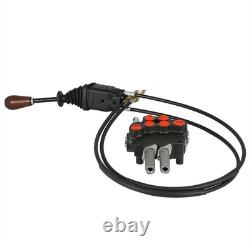 Hydraulic Control Valve with2 Spool Valve 80lpm/ 21gpm & 2 Cables Remote Joystick