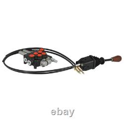 Hydraulic Control Valve with2 Spool Valve 80lpm/ 21gpm & 2 Cables Remote Joystick