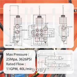 Hydraulic Control Valve with Joystick withFloat, 2 Spool 11GPM Hydraulic