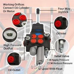 Hydraulic Control Valve with Joystick withFloat, 2 Spool 11GPM Hydraulic